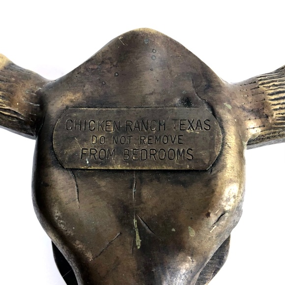 Other - Antique Chicken Ranch La Grange Texas Brothel Brass Longhorn Steer Wall Hat/Coat
